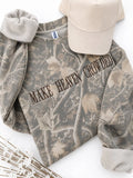 Make Heaven Crowded Embroidered Camo Sweatshirt