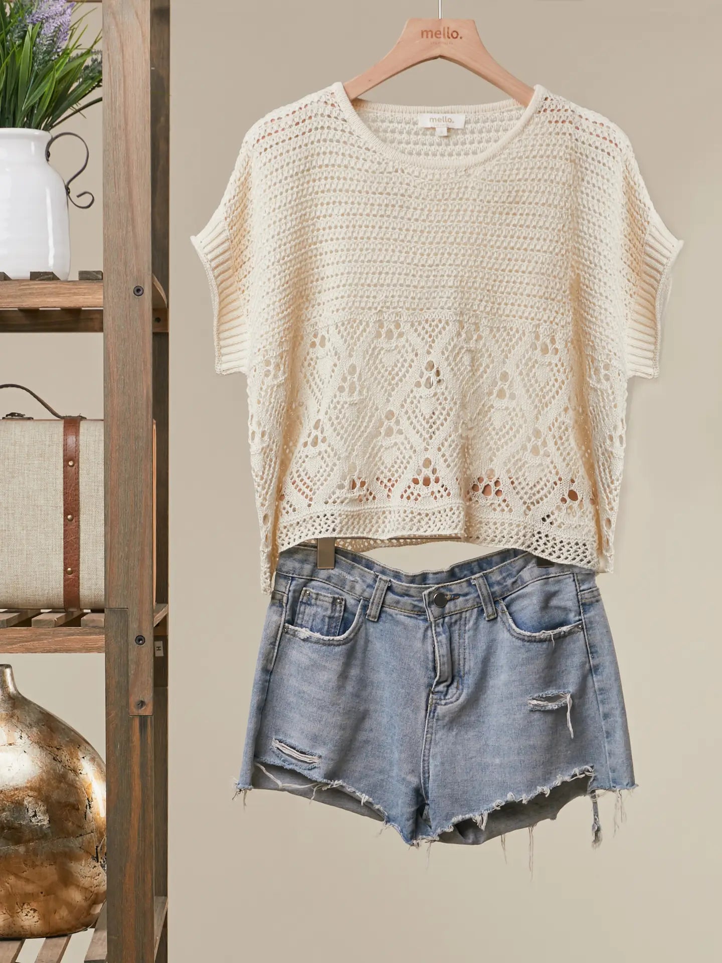 Floral Detail Crochet Boho Top